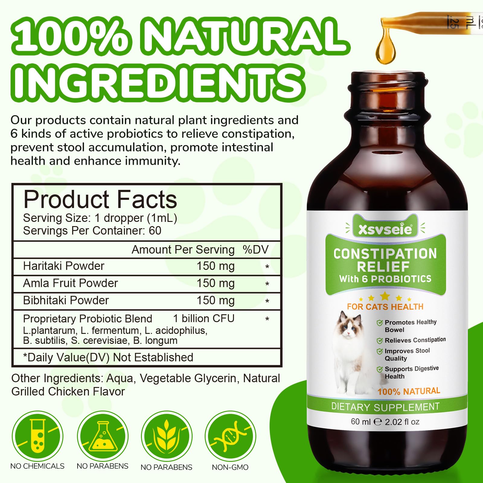 Constipation Relief For Cats,Cat Constipation Treatment With 6 Probiotics,Cat Supplements - Image 4
