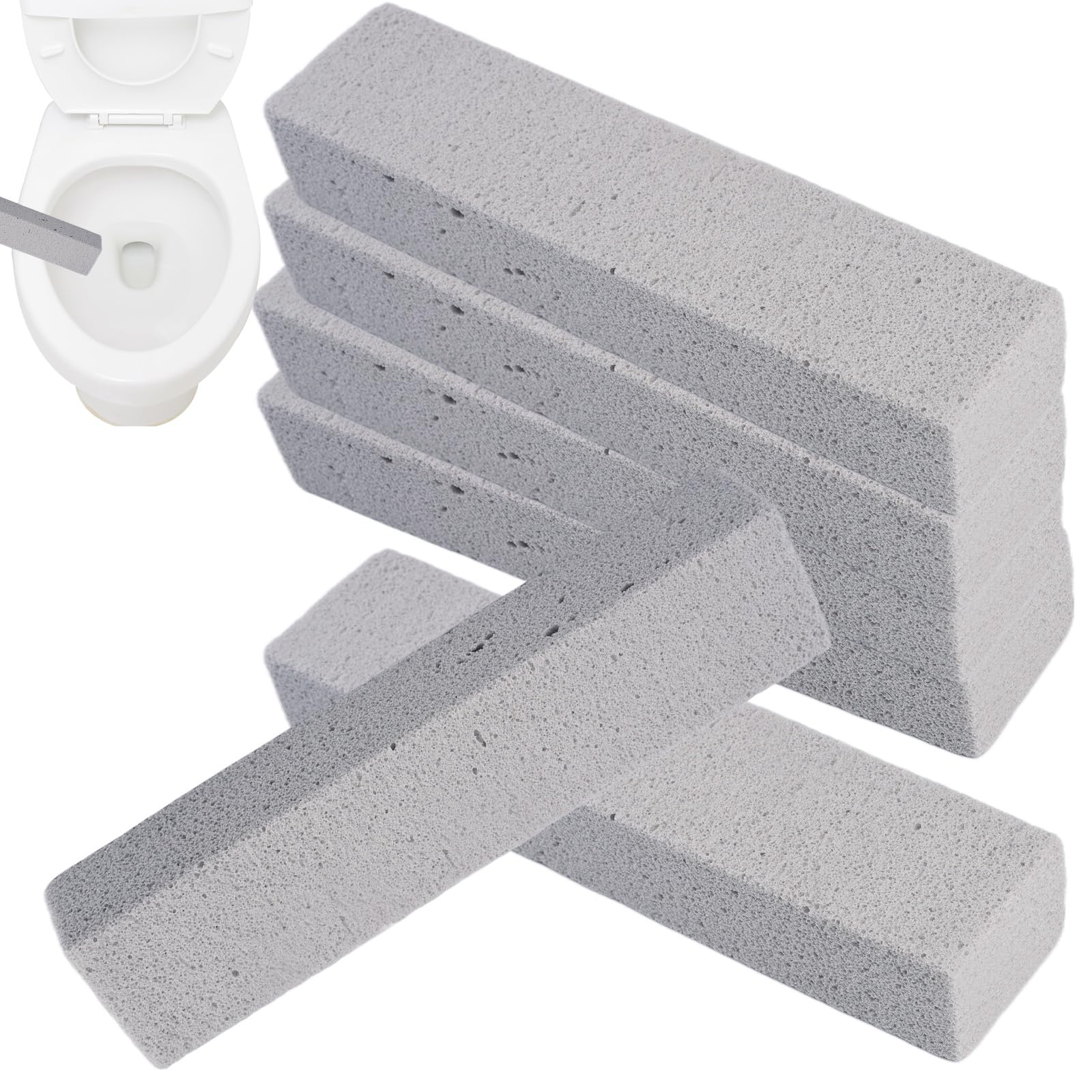 6 Piezas Bloque para Limpieza de WC, Limpieza Piedra Pomez, Bloque de Piedra Pómez para Inodoro Uso Doméstico, Bloques de Piedras Pómezs para Aseo, Lavabo, Ducha, Bañeras, Cocina, Cuidado los Pies