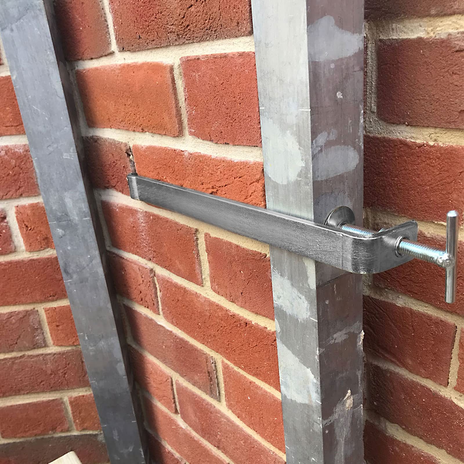 4 abrazaderas metalicas de perfil de albañilería de acero inoxidable de 300 mm de alta resistencia con varilla roscada ajustable de 80 mm para construcción - plata