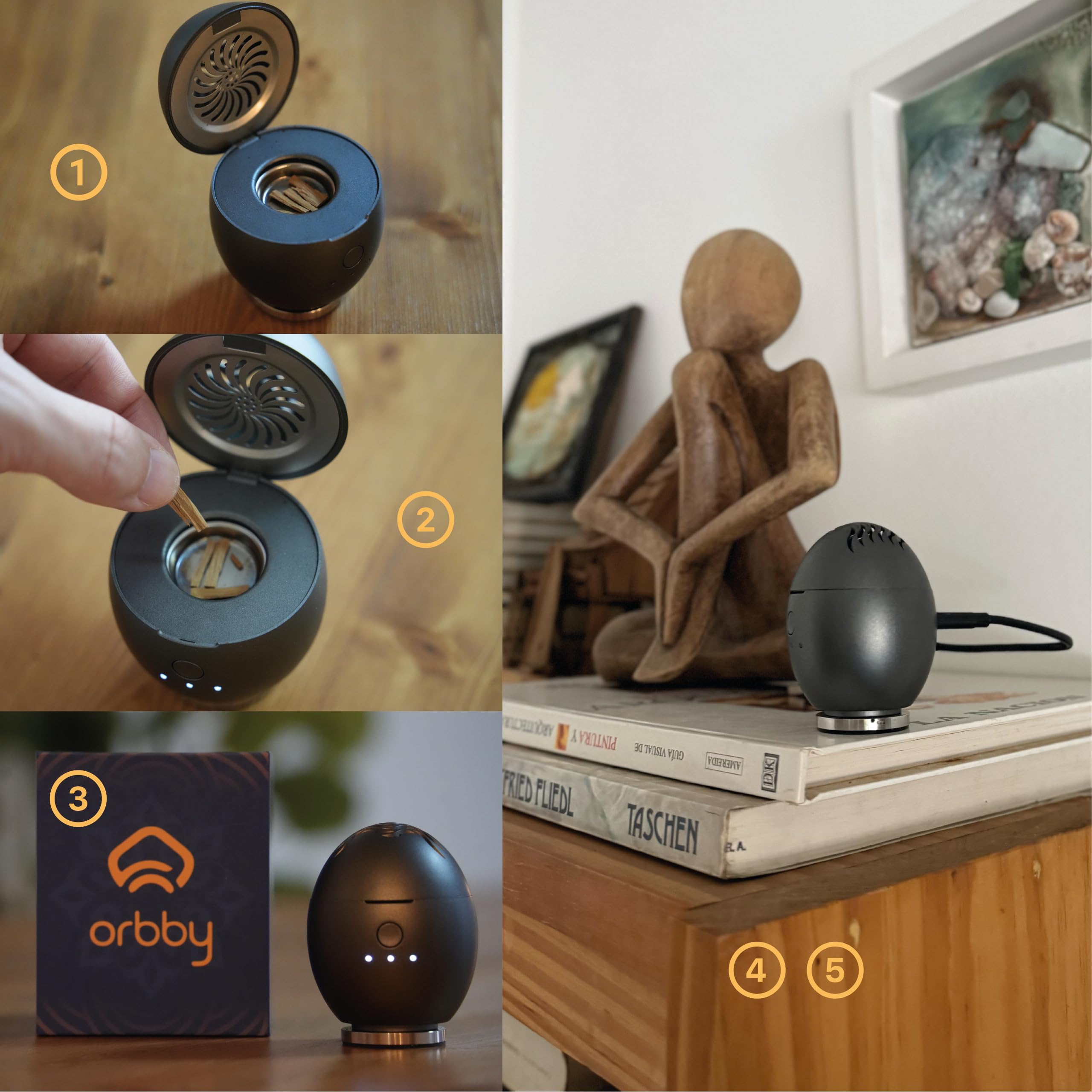 Amazon.co.jp: Orbby アロマセラピーディフューザー 家庭用| 小型香炉