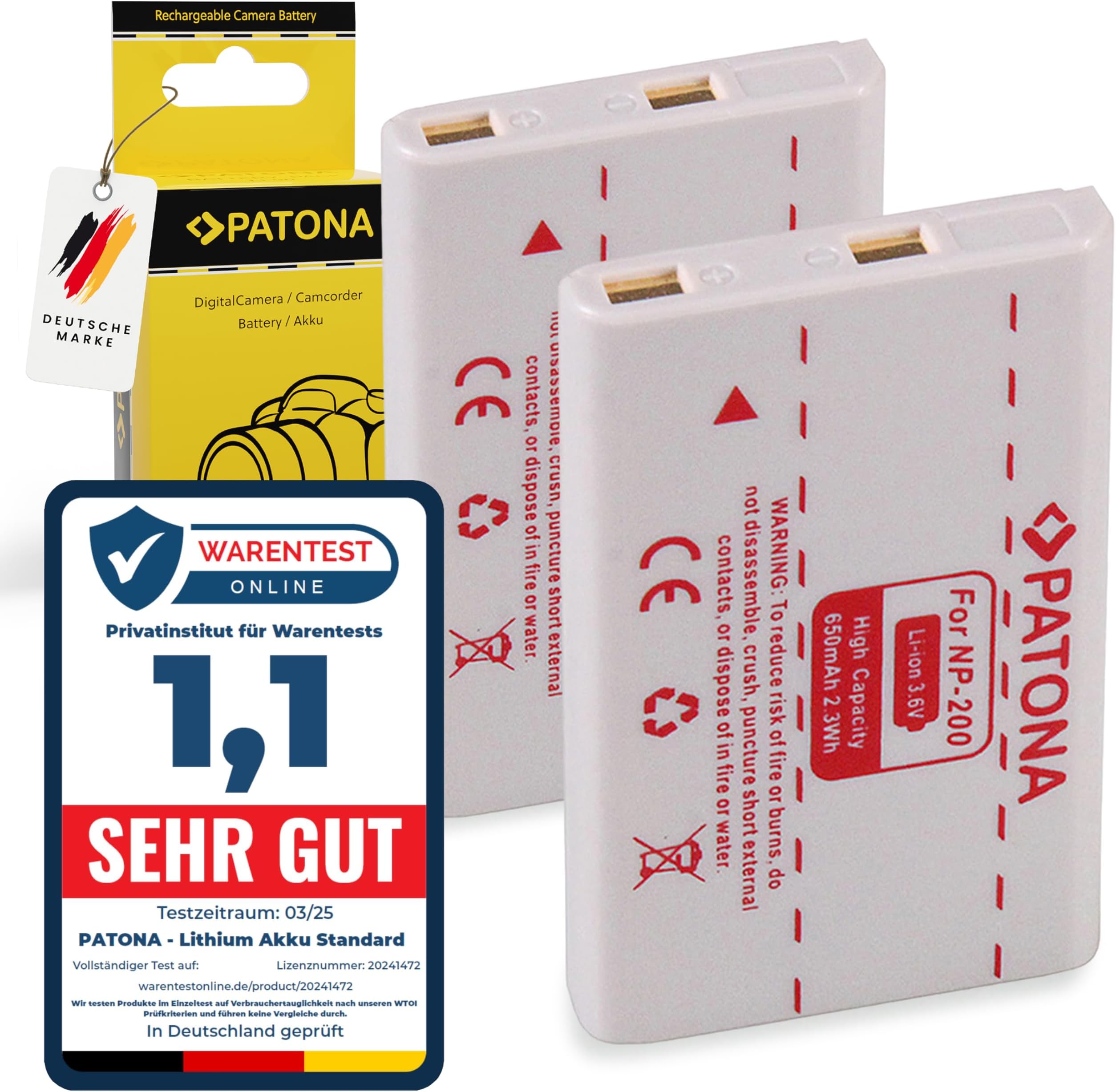 PATONA 2x Battery NP-200 compatible with Konica Minolta Dimage X Xi Xg| Xt Xt BIZ