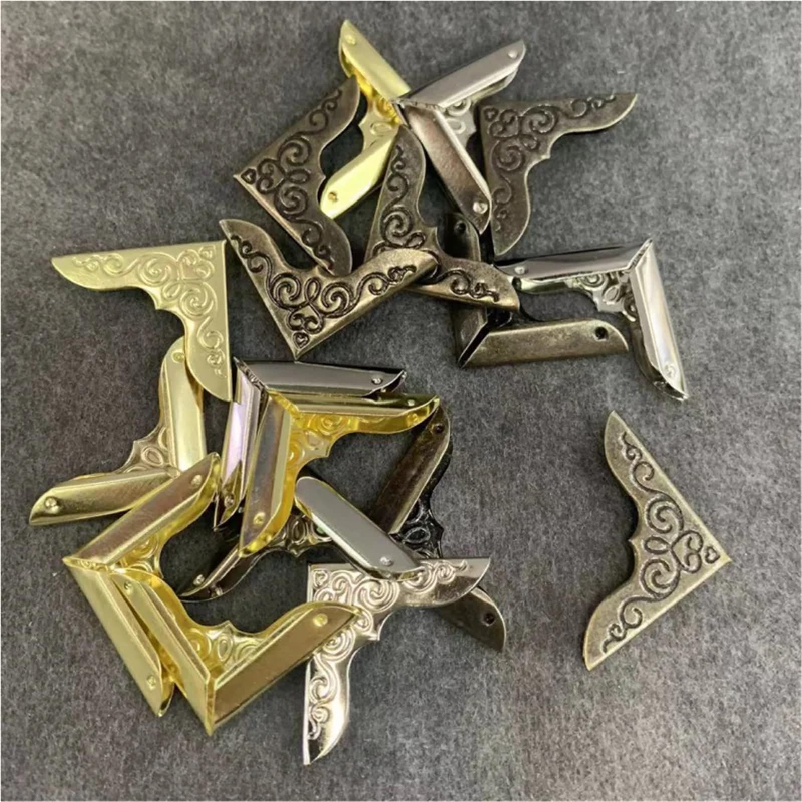 Narożniki do zdjęć w albumie, żelazne ochraniacze na rogi wielokolorowe 23x23 mm, opakowanie 20 szt(Bronze)