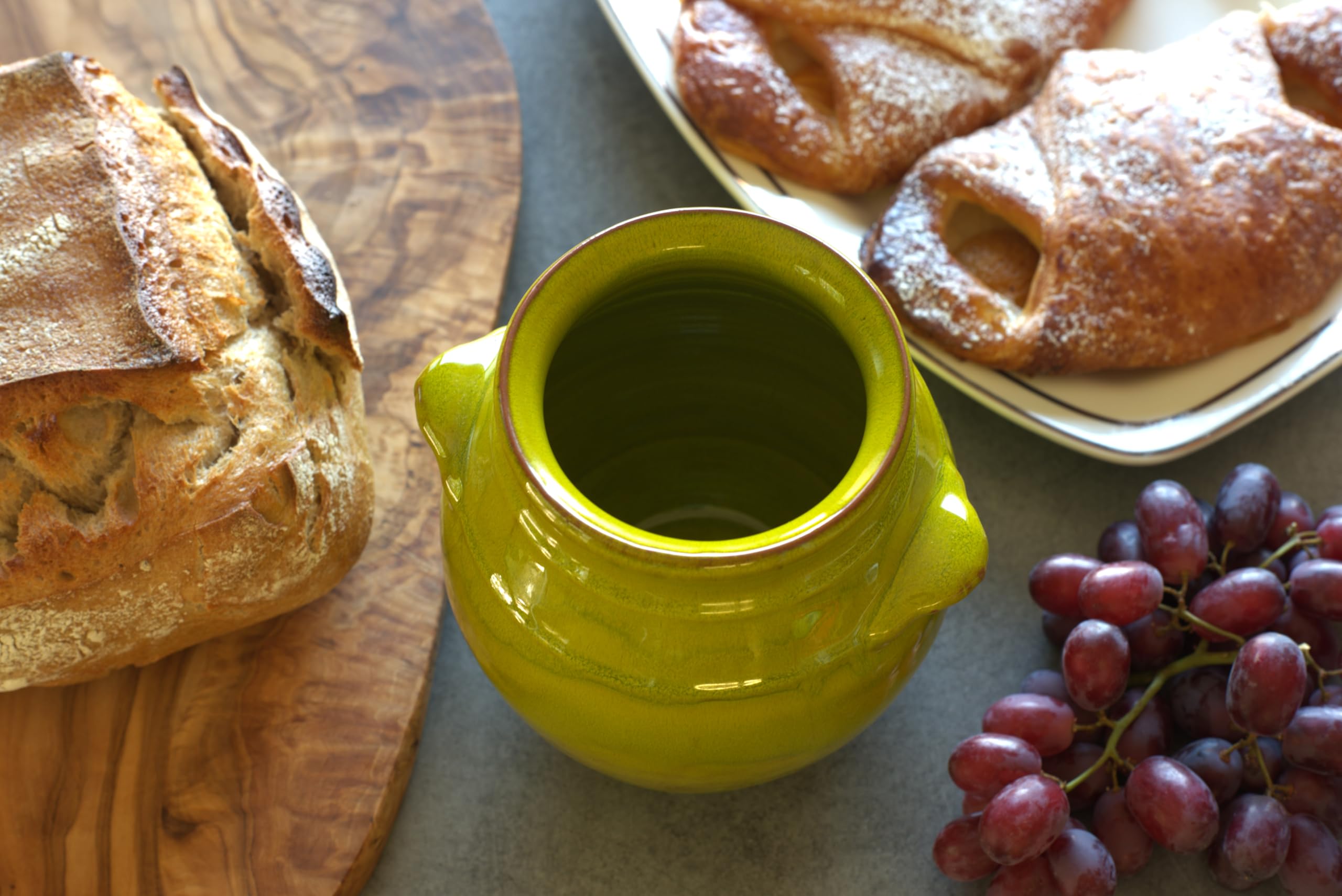 Pot à ustensiles en céramique trempé à la main | Porte-ustensiles de cuisine artisanal | Fabriqué en Espagne | Élégant pot à couverts | Pot à couverts rustique pour cuillères, spatules