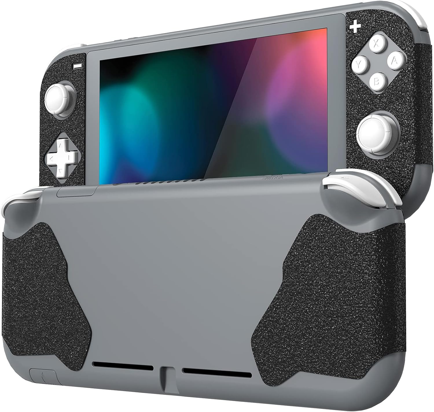 PlayVital Anti Slip Textured Rubber Grips for Nintendo Switch Lite Console, Switch Lite Grip Sticker Pad, Sweat-Absorbent Console Grip Skins Sticker for Nintendo Switch Lite - 3 Different Sizes image 5