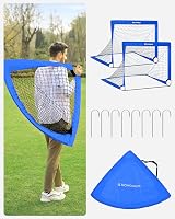 SONGMICS Gyerek Futballkapu Szett 2 db Felfújható Kapu 90x120x90 cm Kerthez Strandra 8