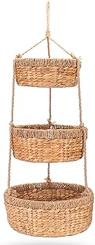 Decorasian Obstkorb hängend, Große XXL Etagere mit 3 Körben aus