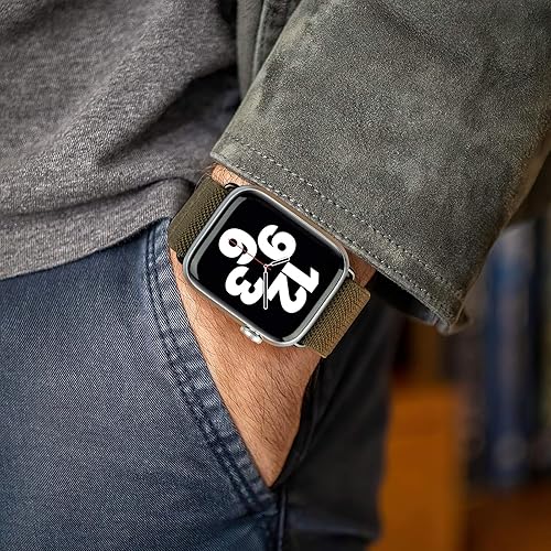 Miniatura 6 de MEULOT - Correa elástica trenzada compatible con Apple Watch de , 1.49, 1.57, 1.65, 1.73pulgadas (38, 40, 42, 44mm), ajustable, de nailon elástico,