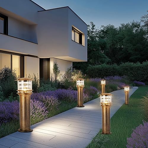 Miniatura 5 de SLAWA Tapas de poste al aire libre, luces de aluminio para caminos de paisaje, con pantalla acrílica, impermeable, columna, pilar, cerca, cubierta,