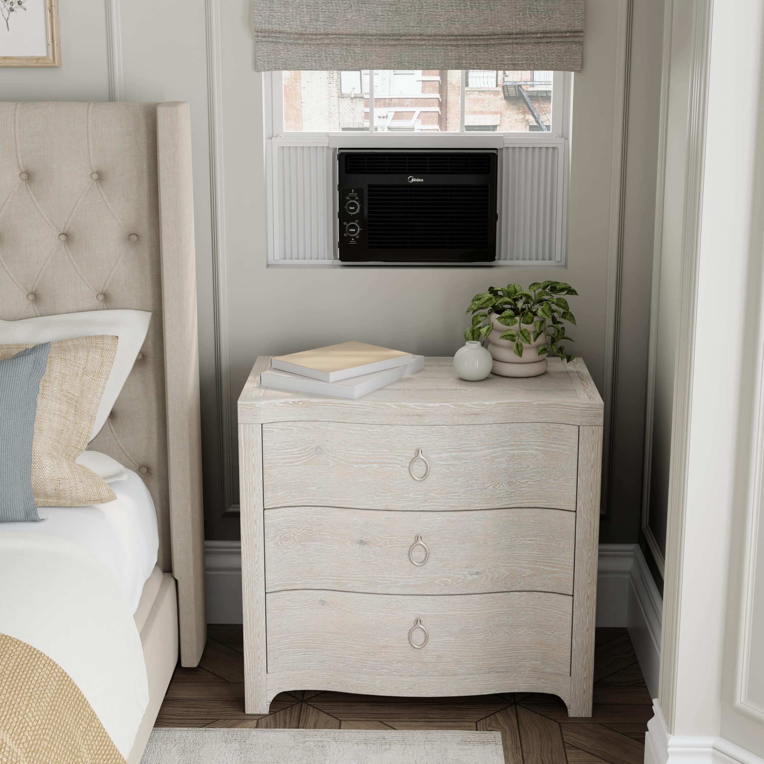 Midea RMW05MWB (Renewed) 5,000 BTU 150 Sq ft Mechanical Window Air Conditioner, Black