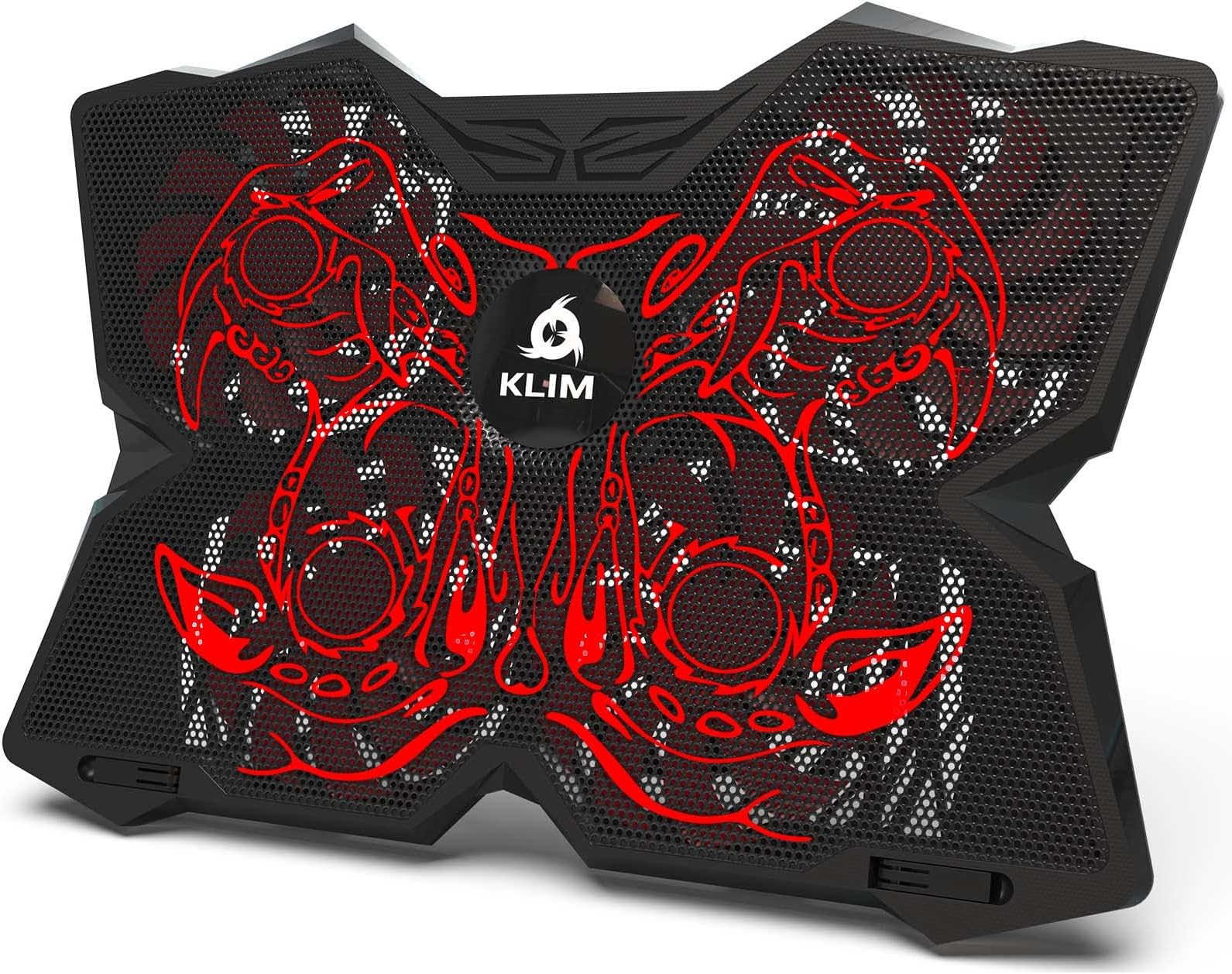 Wind Laptop Cooling Pad - More Than 500,000 Units Sold - New 2024 - Powerful Rapid Action Laptop Cooler - Laptop Stand with 4 Cooling Fans - 2 USB Ports - PC Mac PS5 PS4 Xbox One - Cobra Red