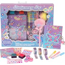 Butterfly Diary with Lock, DIY Journal Kit Gift for Girls Ages 6-10