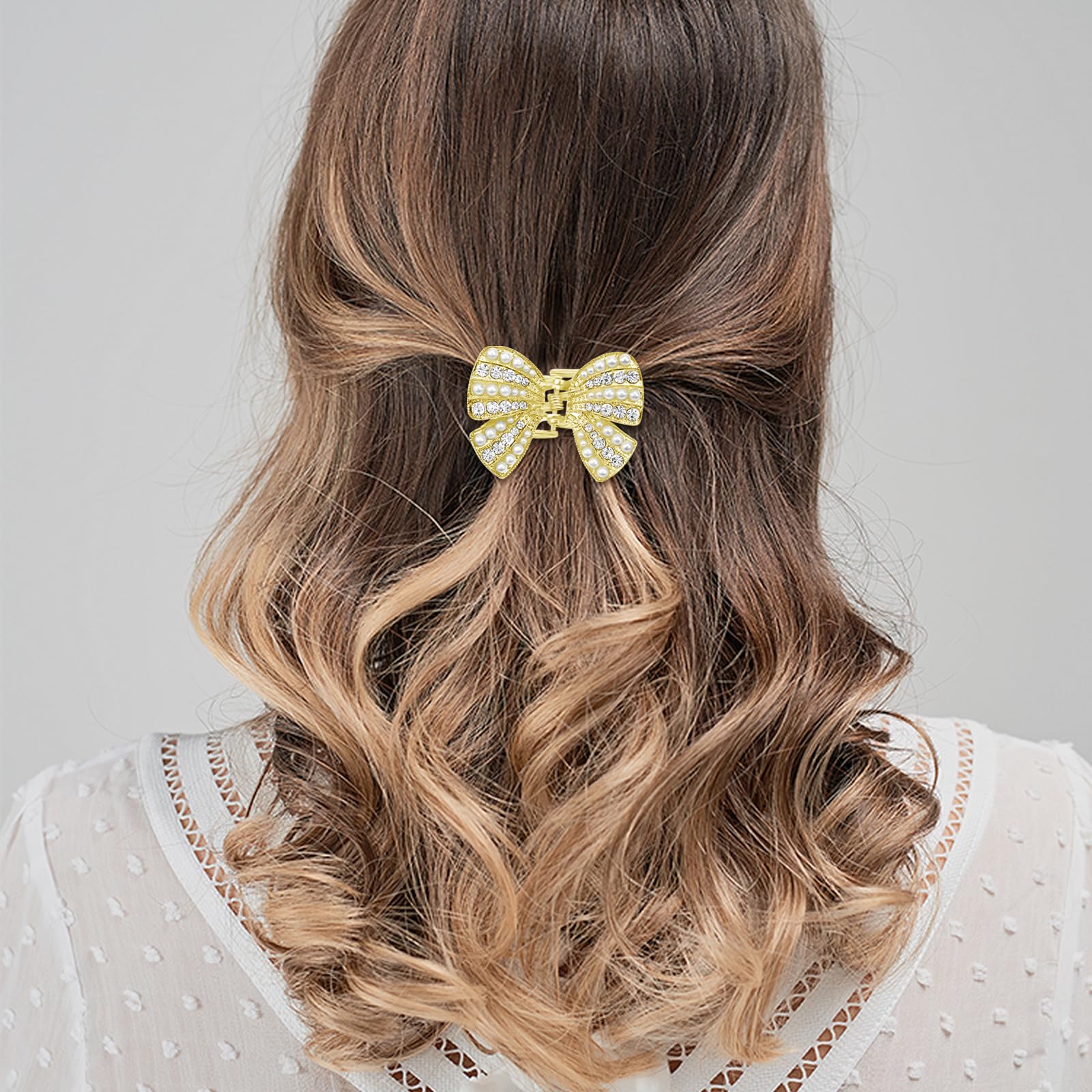 Amazon.com : Aswewamt 6 Pcs Gold Pearl Hair Clip Claws 