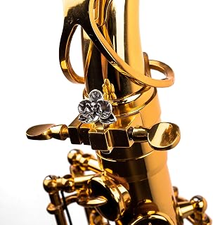 Sax Tone Booster – Improve Clarity & Vibration Control – Saxophone Accessory (925 Silver, Flower style)
