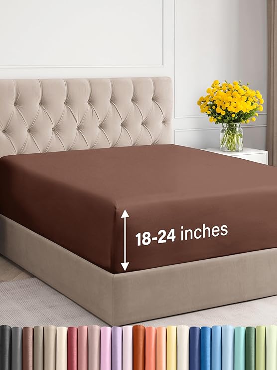 Extra Deep Twin XL Fitted Sheet Hotel Luxury Single Fitted Sheet Only