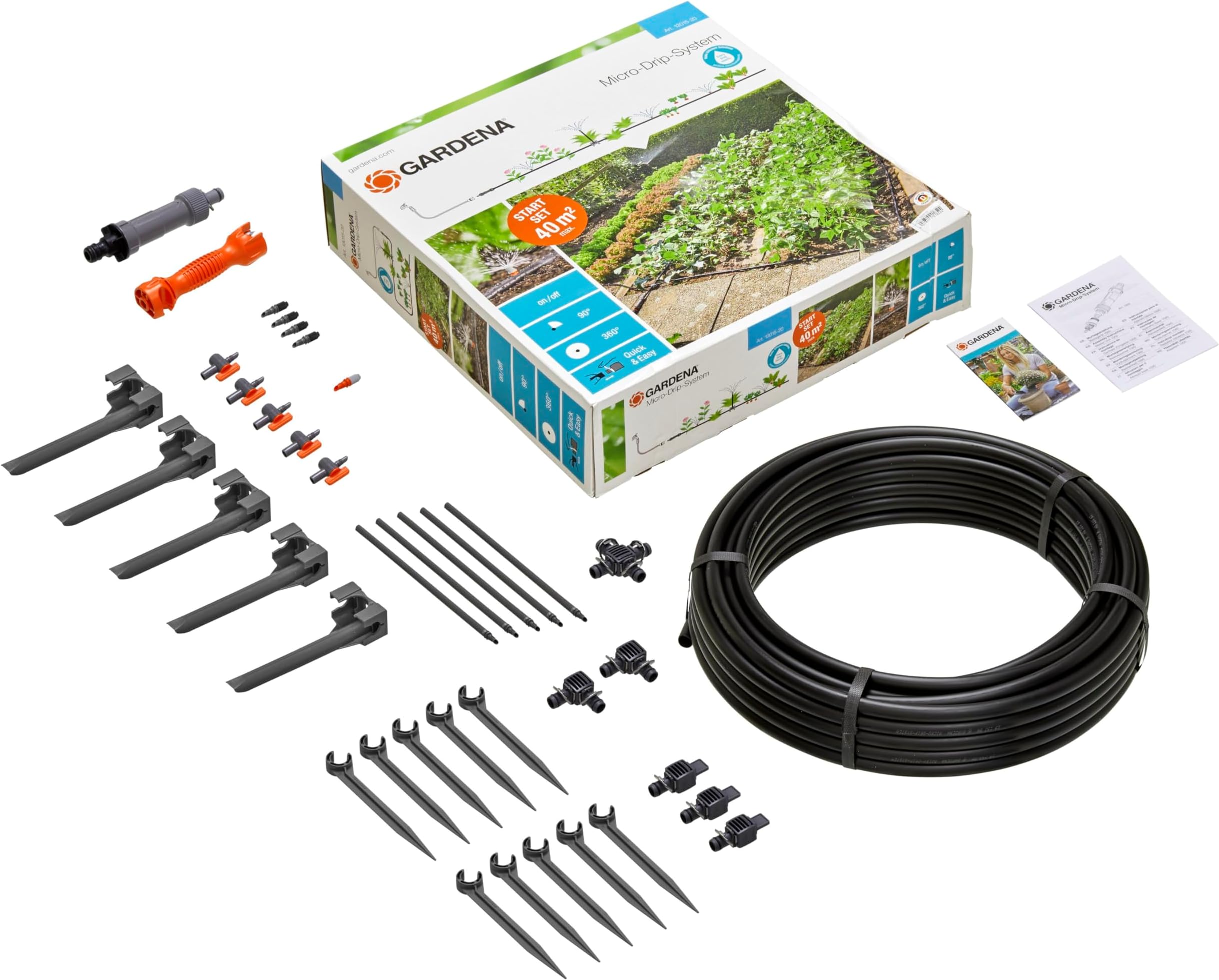 Gardena Starter Set Planted Areas: Micro-Drip System for irrigation of flower and vegetable beds (13015-20)