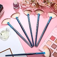 Vista 7 de 12 piezas de cepillo facial suave para colorete, cepillo de maquillaje, aplicador de ácido, herramientas cosméticas multiuso para máscara de Azul