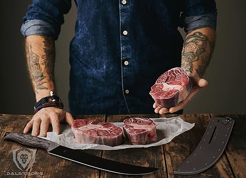 Miniatura 7 de Dalstrong Delta Wolf - Cuchillo de carnicero y macheta de 10", en acero con alto contenido de cromo 9CR18MOV, revestimiento de nitruro de titanio