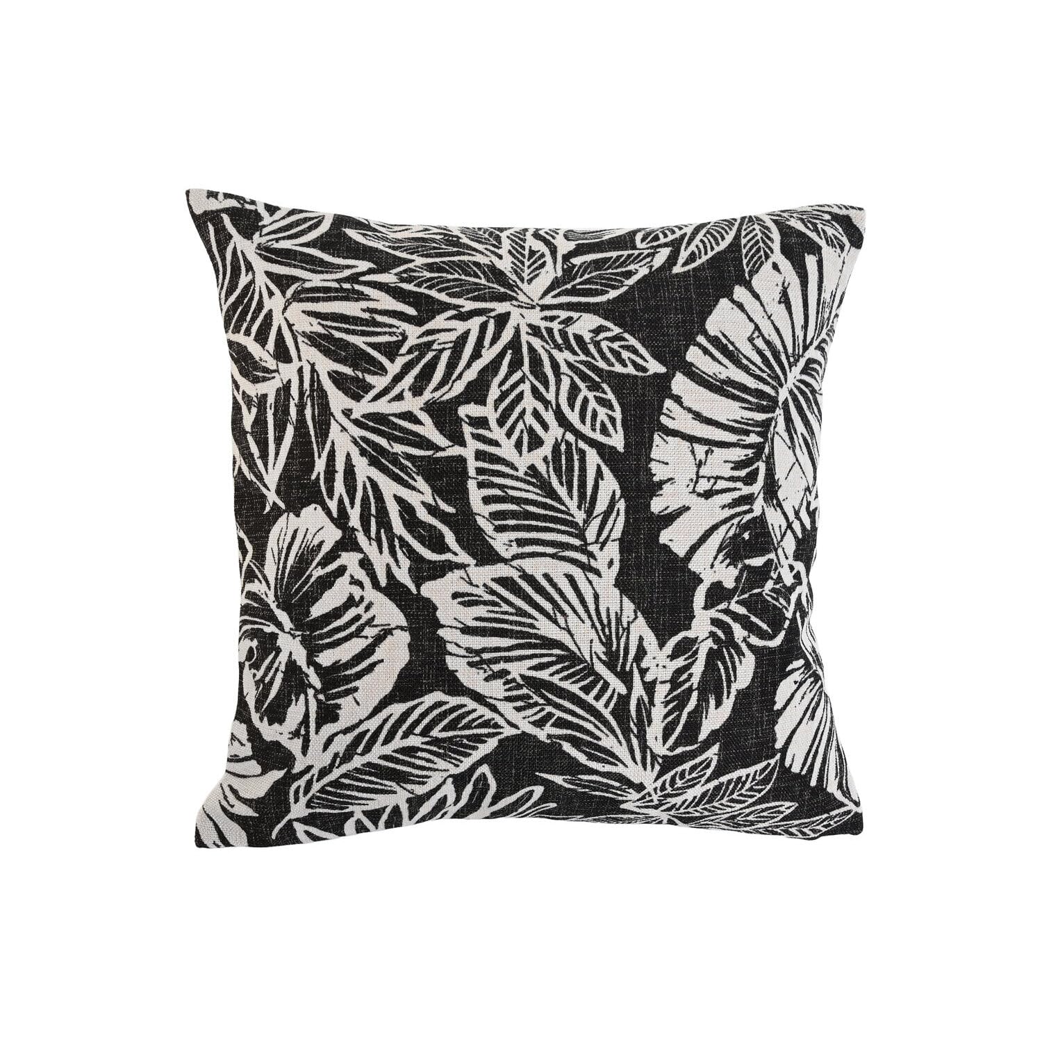 Coussin en polyester 45x45 cm noir imprimé de 420g pour décoration de canapé