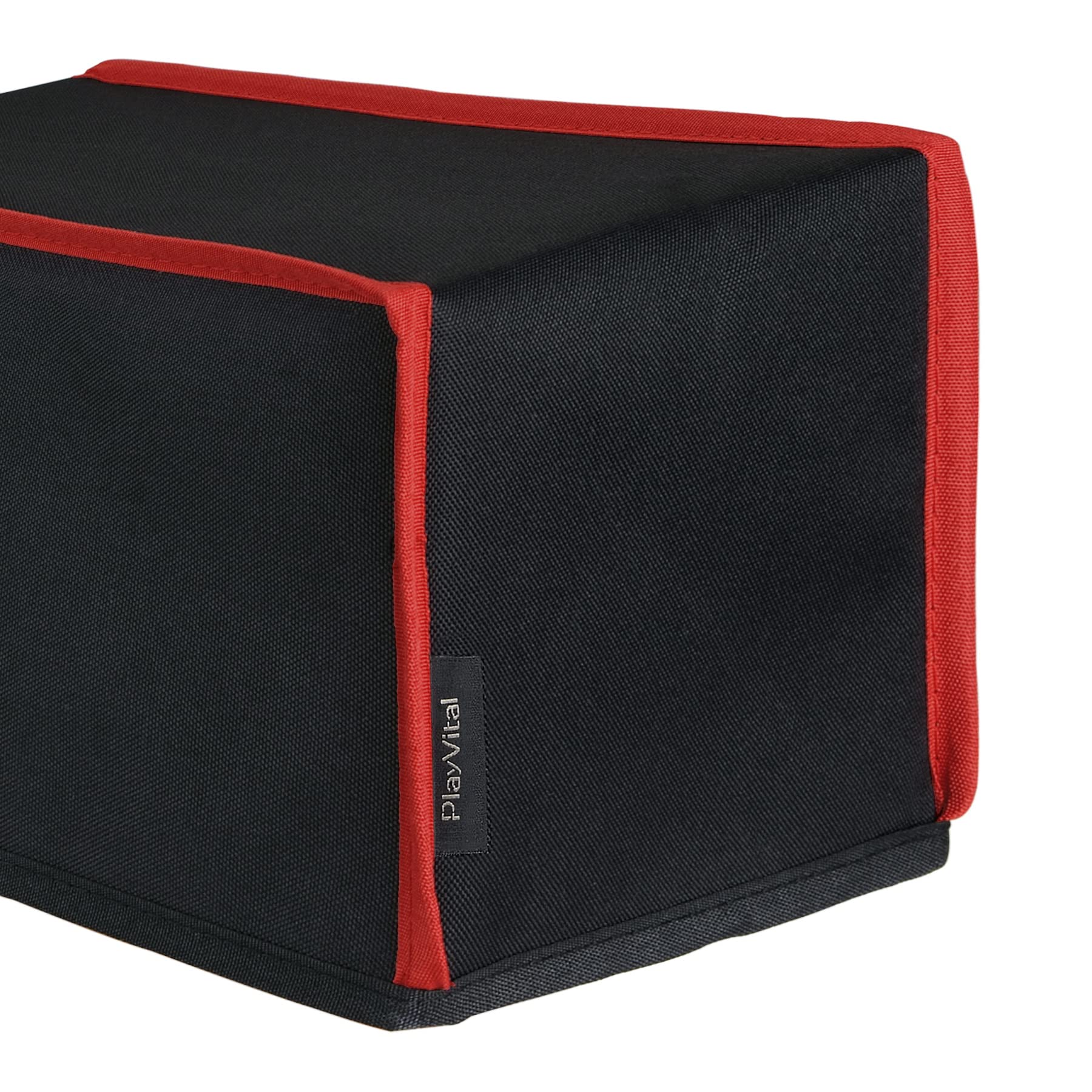 PlayVital Protection pour Xbox Series X Housse Anti-Poussière,Cover Protege pour Xbox Series X Console Accessoires Cache Poussière Nylon,Noir&Rouge-Horizontal