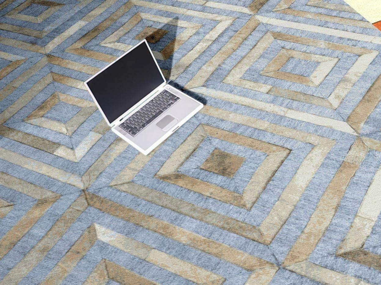 Leather Area Rug Patchwork Moroccan Style in Various Sizes from Cow Hide | Luxury Carpet for Indoor use (9x12)