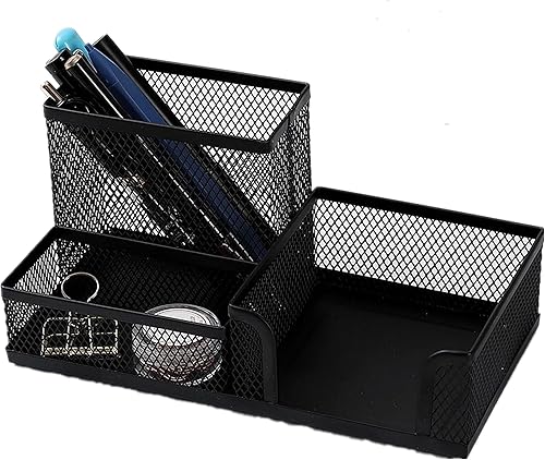 Miniatura 3 de Organizador de suministros de escritorio, organizador de escritorio de malla, suministros de oficina con soporte para lápices y cestas de