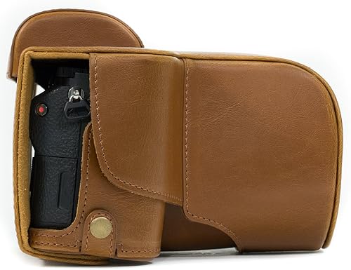 Miniatura 9 de MegaGear Sony Alpha A7S II, A7R II, A7 II (1.102-2.756 in) Ever Ready - Funda de piel para cámara y correa con acceso a la batería, color marrón