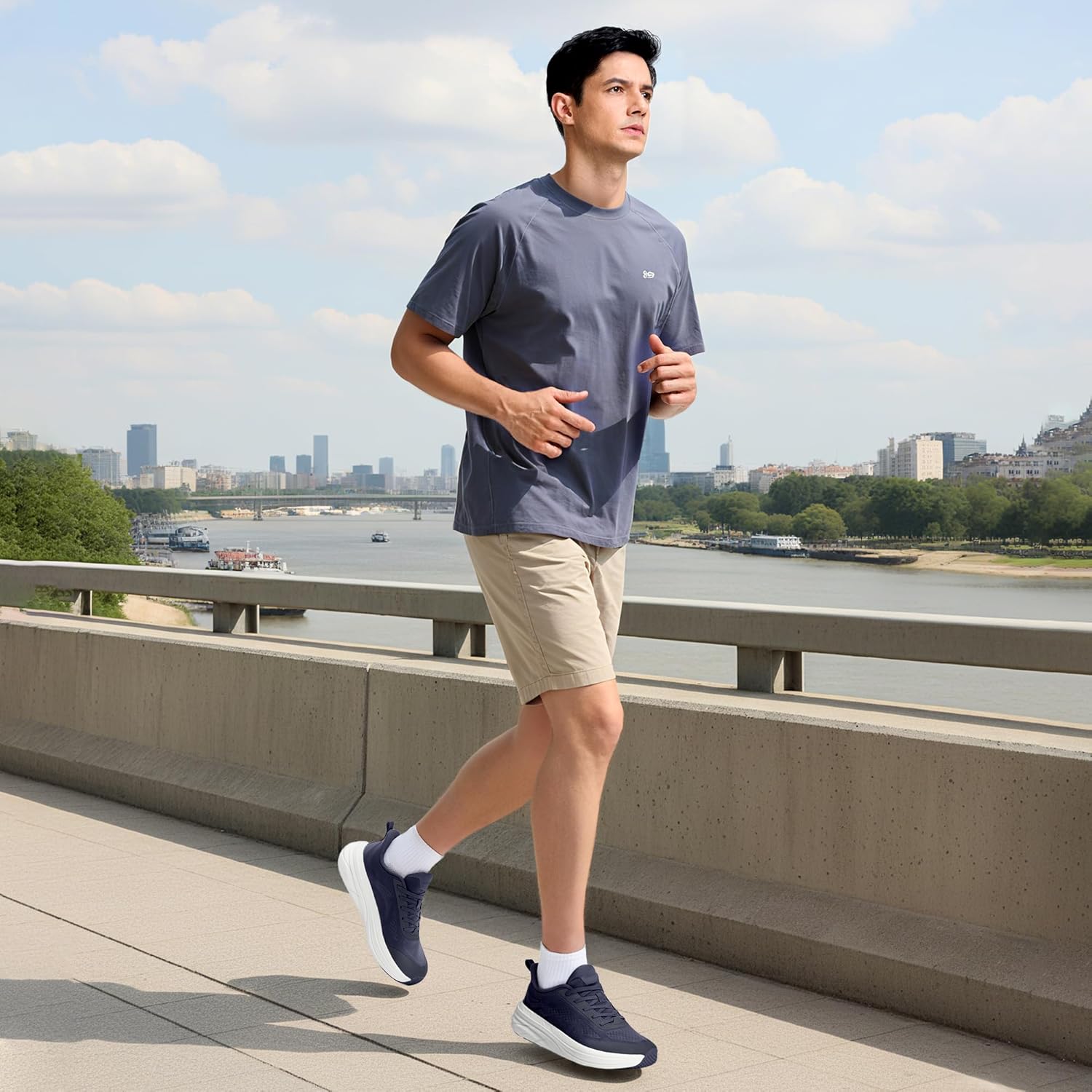 Men's Foot Shape Toe Box Running Shoes Comfortable Slip on Walking Shoes for Men Cushioned Athletic Tennis Shoes Men with Rubber Outsole - Image 6