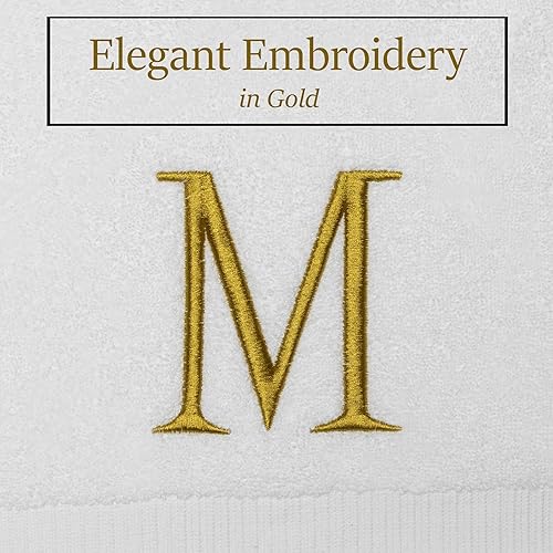 Miniatura 3 de Toallas de mano con monograma para baño, toalla de baño bordada con inicial decorativa personalizada de calidad de hotel de lujo para tocador, spa,