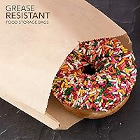 Vista 4 de Bolsas de papel kraft marrón (paquete de 200), papel kraft sin blanquear de grado alimenticio comercialmente compostable para panadería, galletas