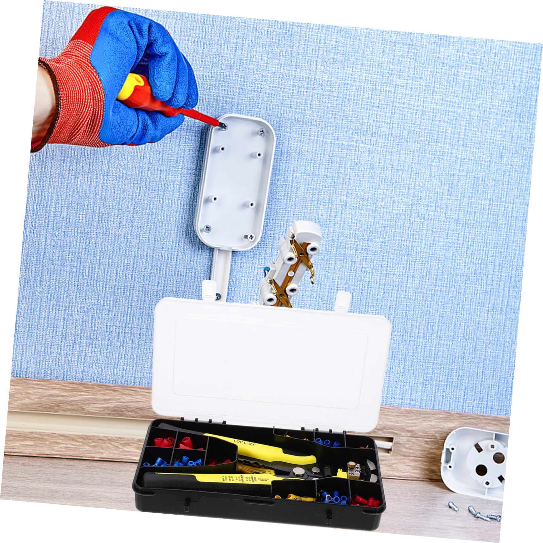 Pinza Crimpatrice Professionale a Cricchetto, Set 1 Pezzo | Terminali Filo, Giallo, Nylon Rame Acciaio, Riparazioni Elettriche Domestiche e Auto
