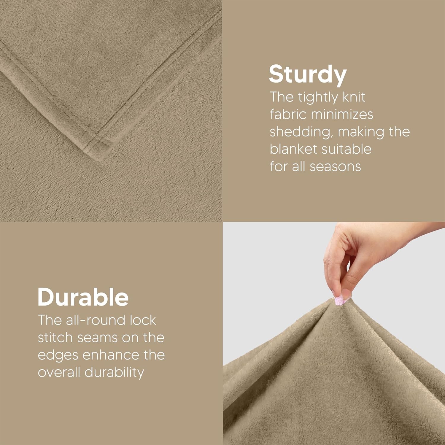 Utopia Bedding Fleece Blanket Twin Size Camel 300GSM Luxury Anti-Static Fuzzy Soft Microfiber Bed Blanket (60x80 Inch) - Image 7