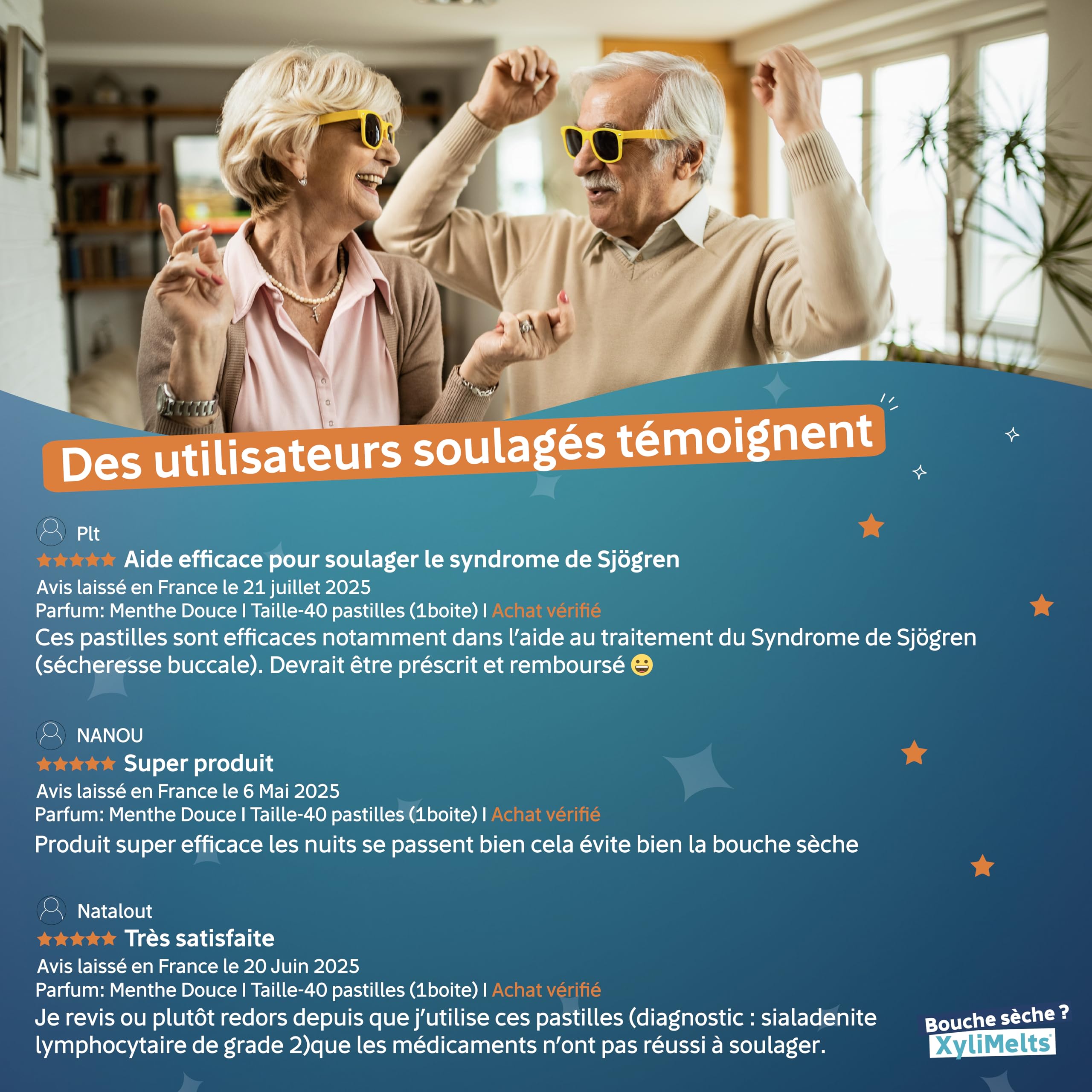 XYLIMELTS Bouche Sèche 80 Pastilles Adhérentes Goût Légèrement Sucrée| Soulage la Sécheresse Buccale Jour & Nuit|Action Jusqu’à 8h| Sans Sucre, au Xylitol| Discret & Naturel| Testé Cliniquement