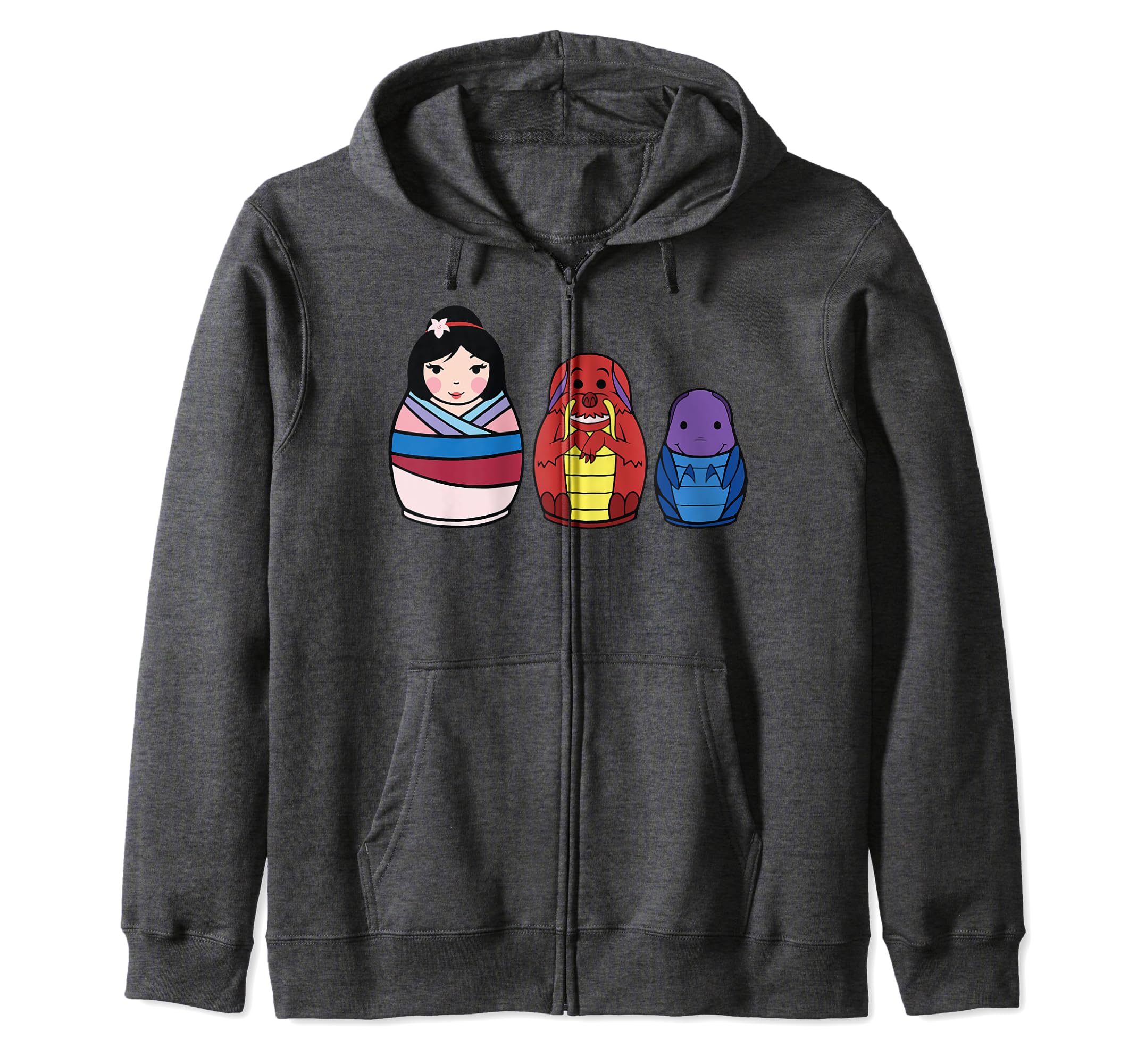 Disney Mulan Nesting Dolls Zip Hoodie, Grey
