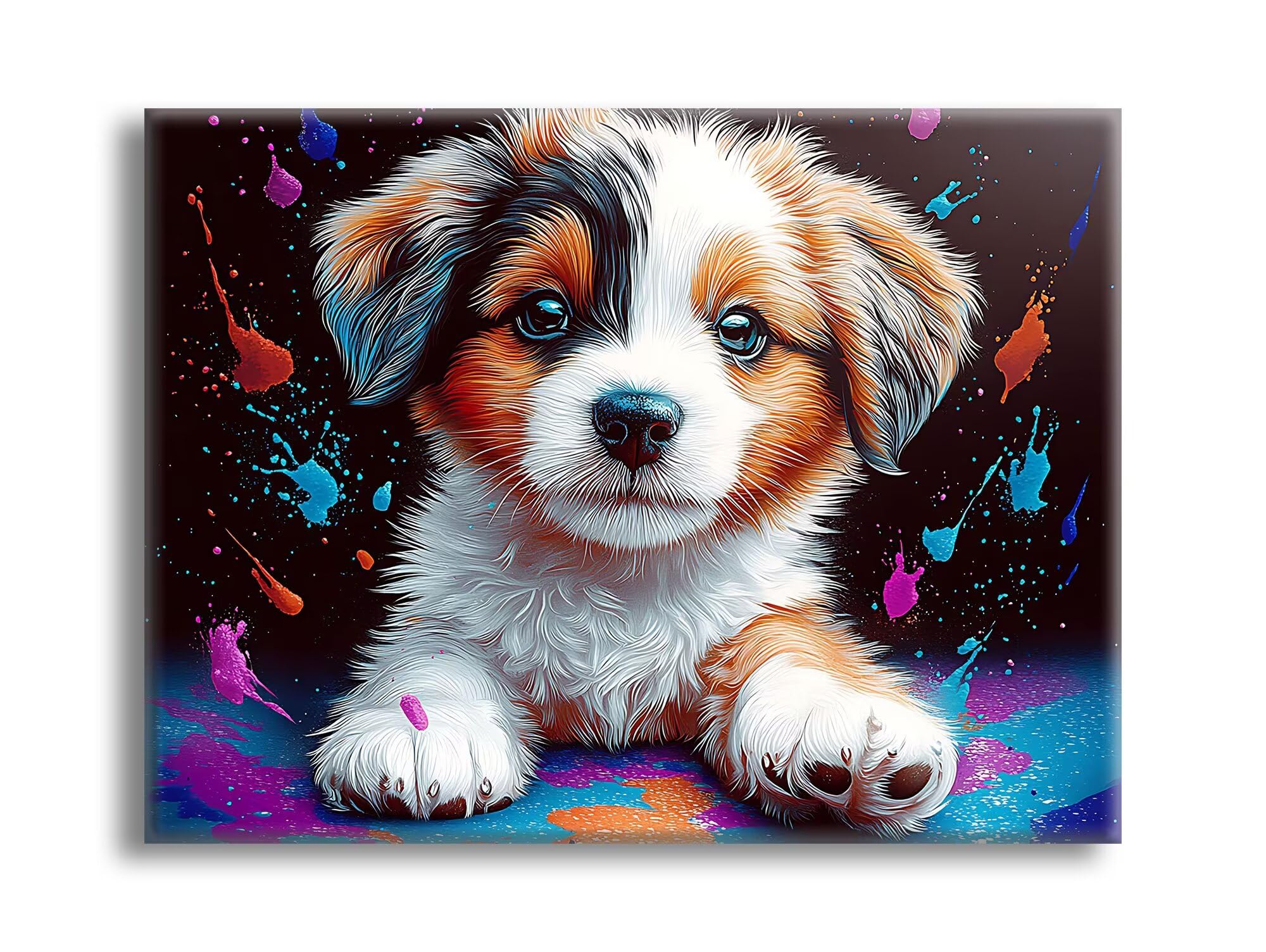Jqynn Diamond Painting Animale Cane, Fai-da-te Strass a Punto Croce Ricamo Kit, Diamond Painting Kit Completo per Hobby Creativi Adulti, Mosaico Artigianato, Dipinti Decorazioni Casa 80x120cm Z-l-678