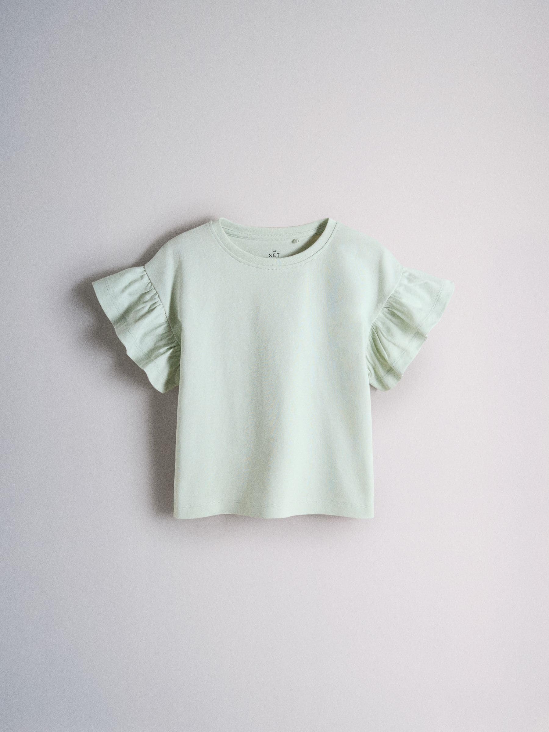 THE SET Ragazza Confezione da 5 Pigiami con t-Shirt con Maniche a Volant e Shorts in Jersey di Cotone