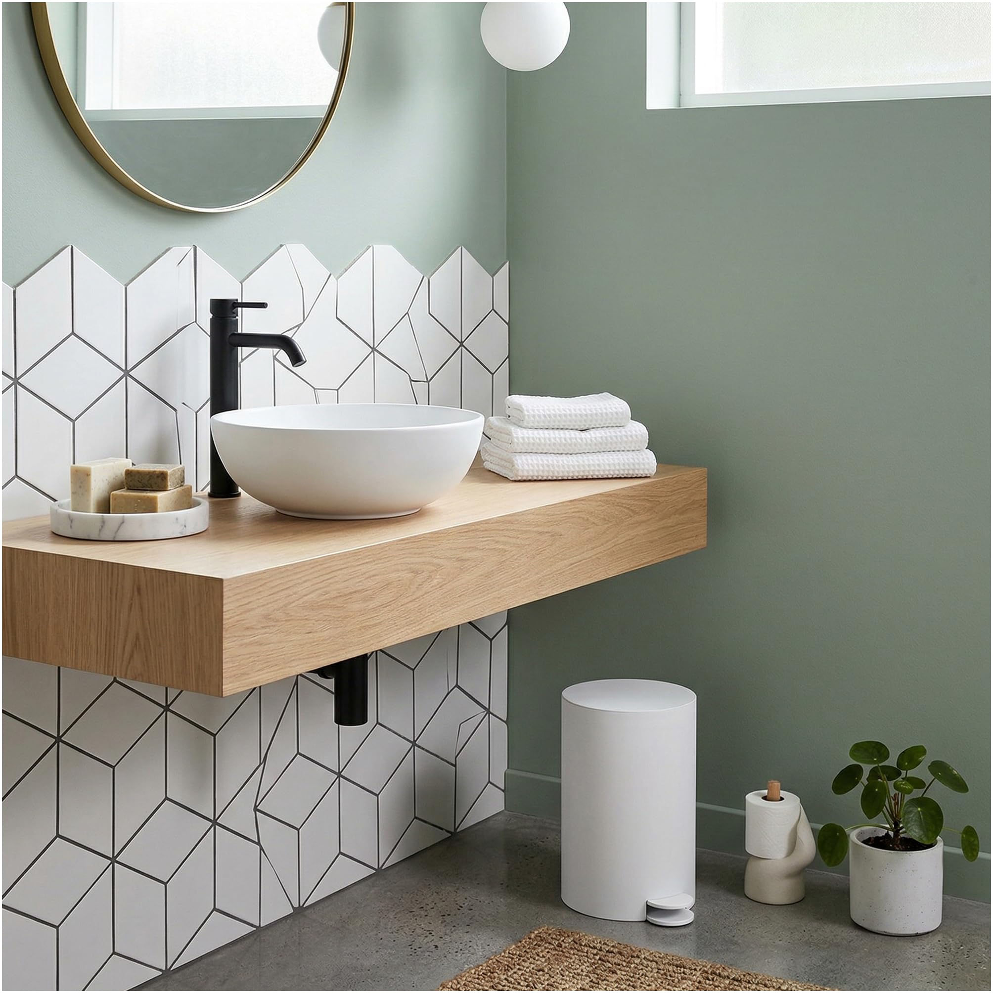 Gedy SHARON Papelera de baño con pedal 3L - Cubo de basura compacto con cubo interior extraíble, Fabricada en resinas Termoplásticas, 15,8 x 19,5 x 25,4 cm, Blanco mate