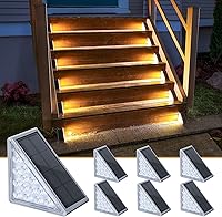Vista 27 de NIORSUN Luces Solares de Escalón para Exteriores, Paquete de 12 Luces Solares Blancas Frías para Escaleras Exteriores Impermeables IP67 Encendido