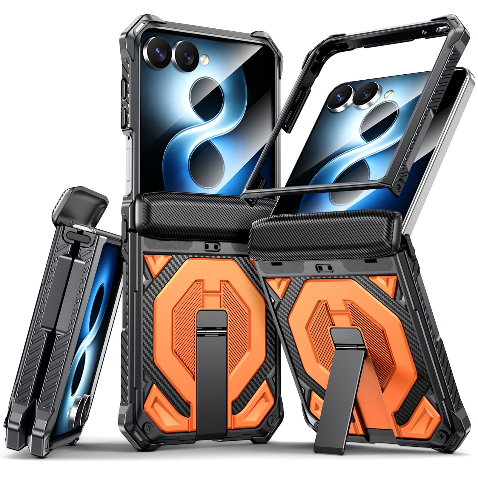 Generico Custodia Cool Per Samsung Galaxy Z Flip 8, Stand Cerniera Cover
