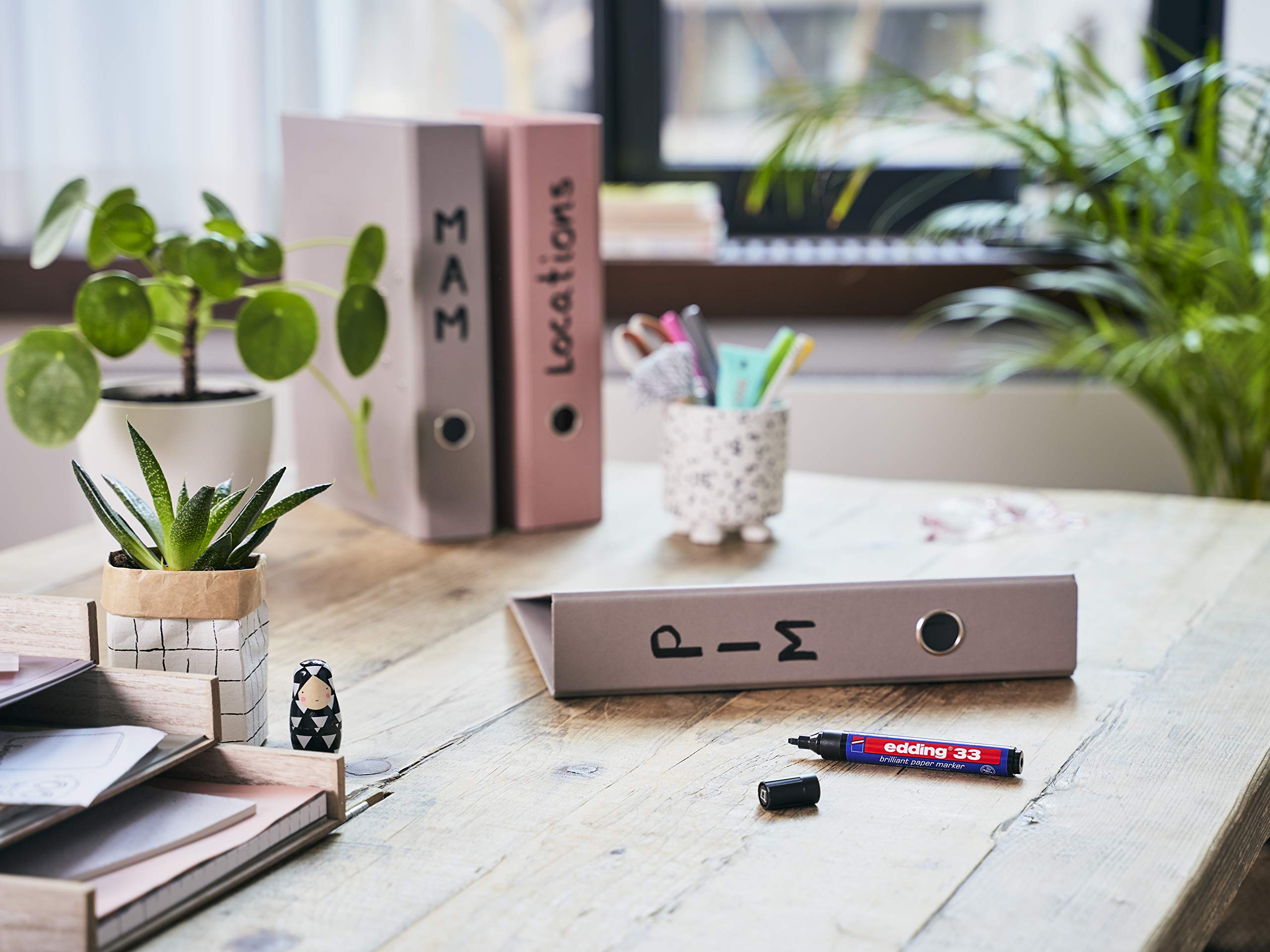 Edding 33 Marqueur Papier à Encre Brillante Noir 1 Marqueur Permanent