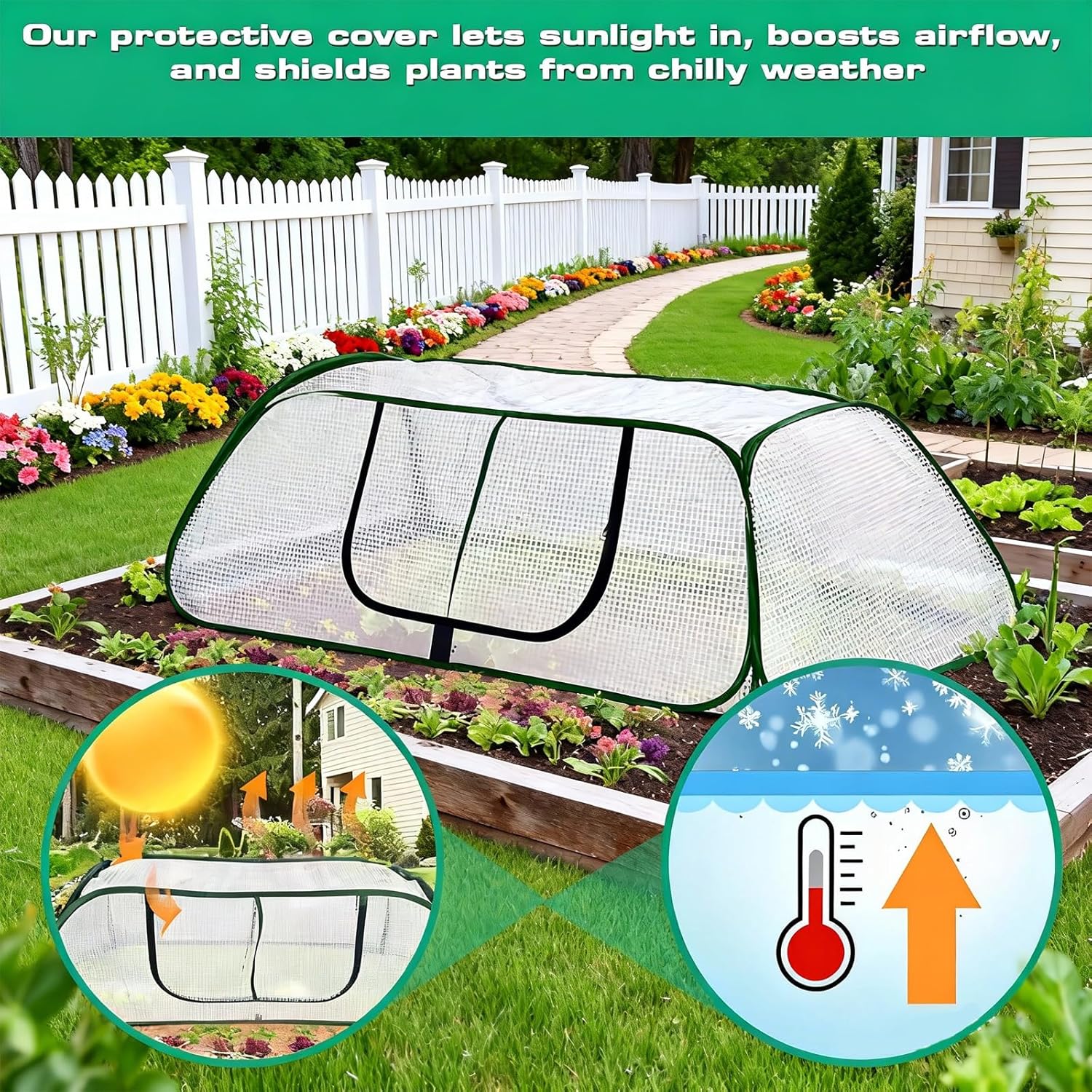 Greenhouse Portable Protector with Door PVC Flower Accelerator Tents for Vegetable Fruits Seedling Flower Portable Cover