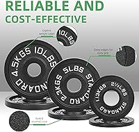 Vista 3 de Fitvids 2-Inch Olympic Cast Iron Weight Plate for Strength Training & Weightlifting, Multiple Sizes (USADO)