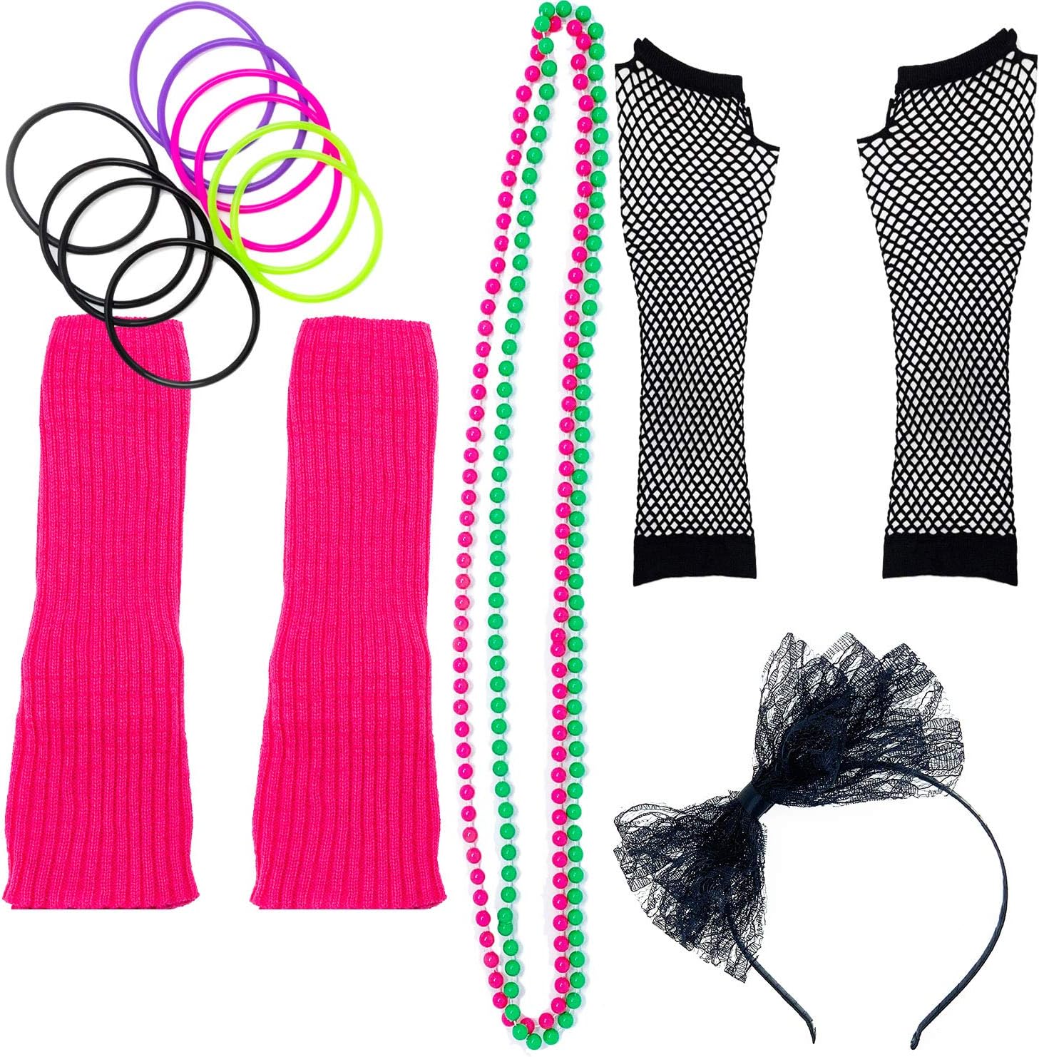 Zilo Novelties 80s Costume for Women, 80s Accessories for Women. The Perfect 80s Women Costume Set to Make You The Hit of The Party