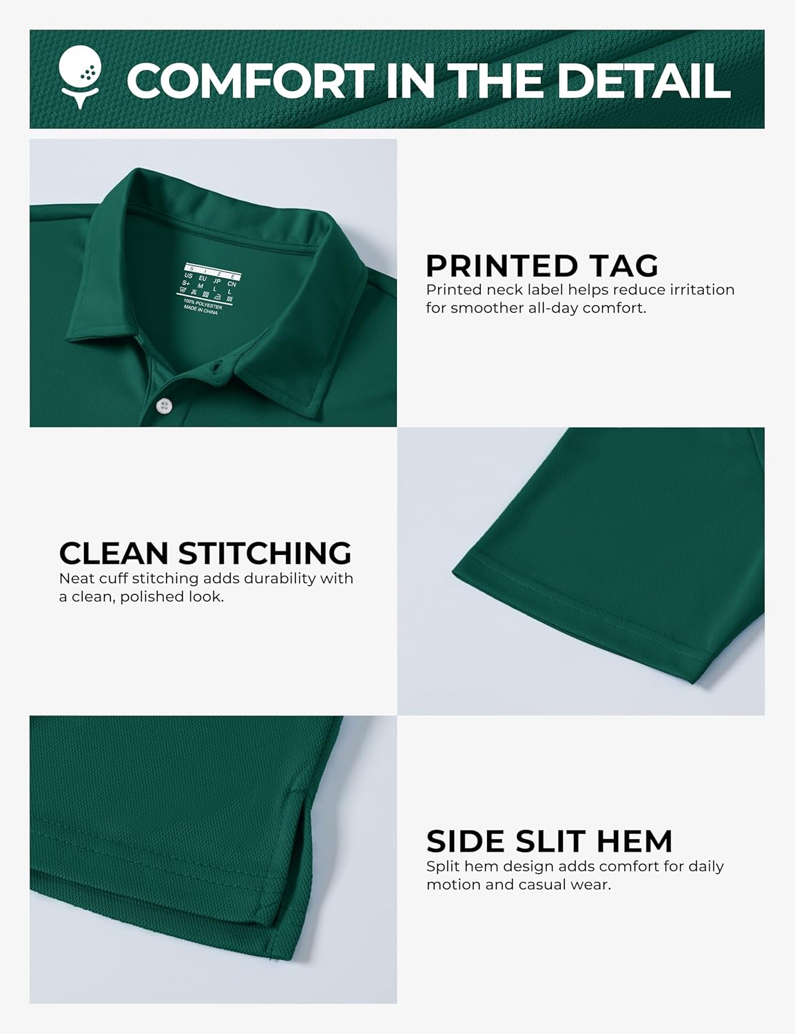 Boladeci Men's Golf Polo Shirts Short Sleeve Performance Quick Dry Breathable Work Business Casual Shirts