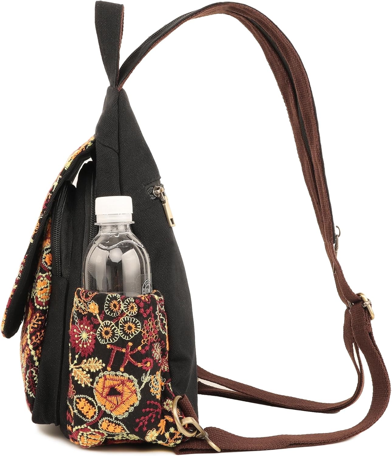 SILKAREA Canvas Sling Backpack for Women Embroidered Travel Chest Bag Multi-purpose Backpack Purse Shoulder Bag (Embroidered Y) - Image 5