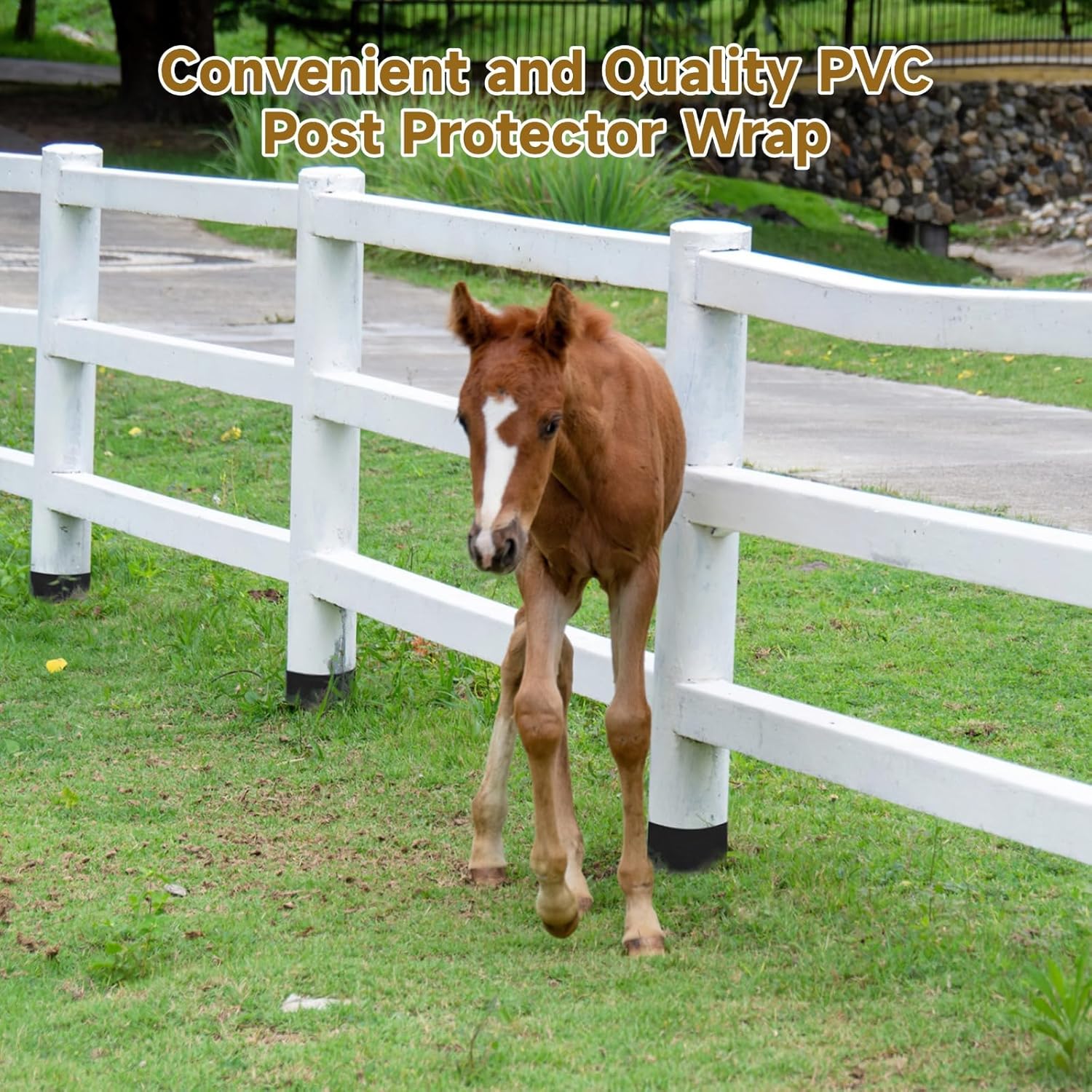 Corrosion-Resistant PVC Post Protector Wrap, Waterproof for 3 to 5 Inch Posts, Comes with Scissors for Effortless Installation and Custom Sizing