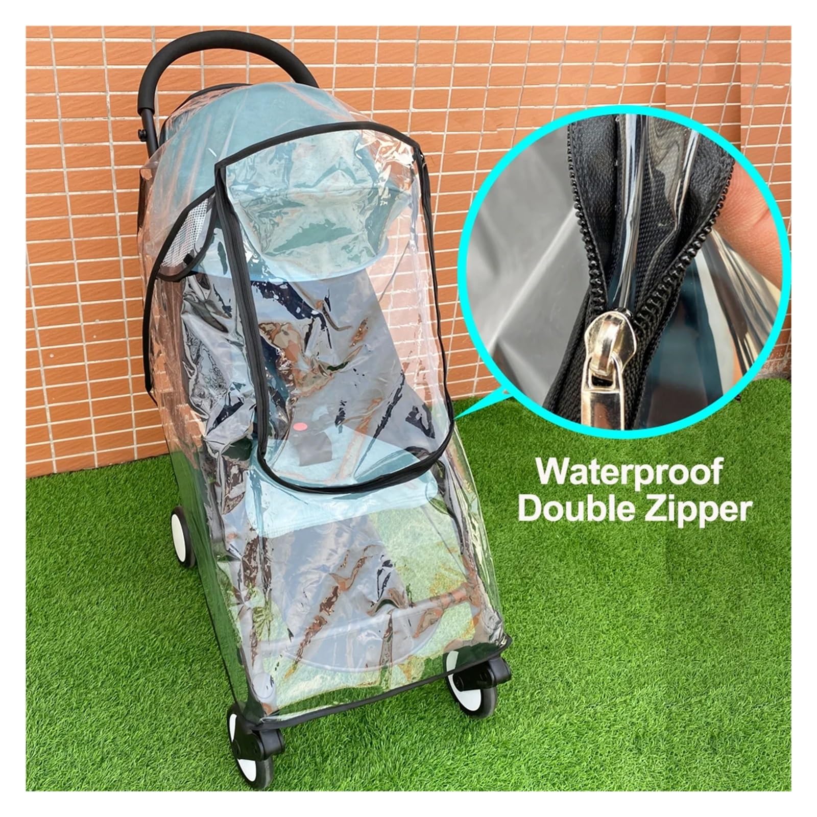 Regenschutz Kinderwagen Universal Kinderwagen Eva Regenmantel Regen Abdeckung Wetter Schutz for 98% Kinderwagen Waterprood Zipprer Windows
