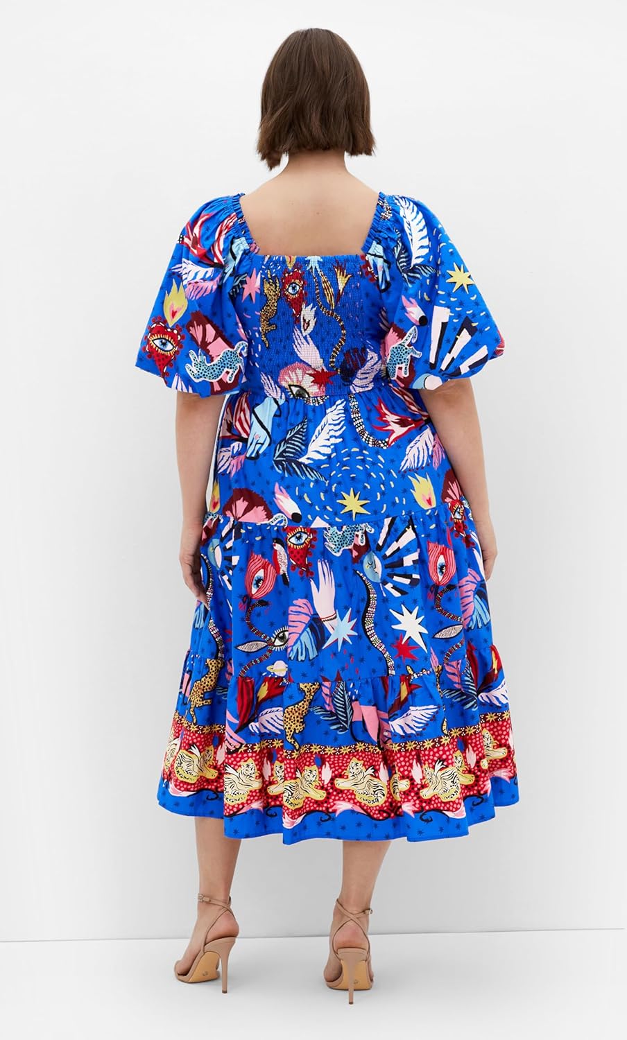 City Chic Womens Dress - Capria Puff Sleeve Print - Image 4