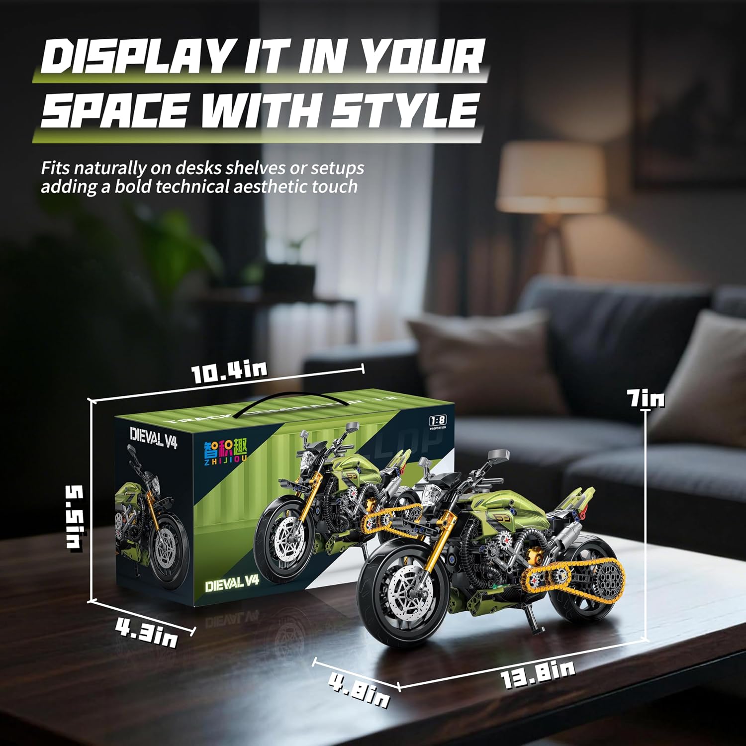1:8 Sport Motorcycle Building Set, Mechanical Model