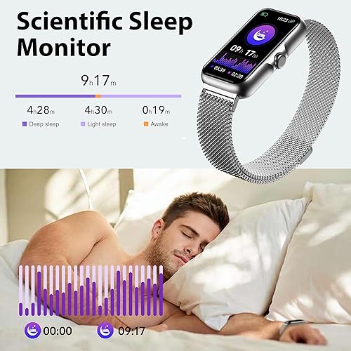 Miniatura 4 de Rastreador de actividad física con frecuencia cardíaca continua 247, monitor de oxígeno en sangre, reloj inteligente con monitor de sueño,