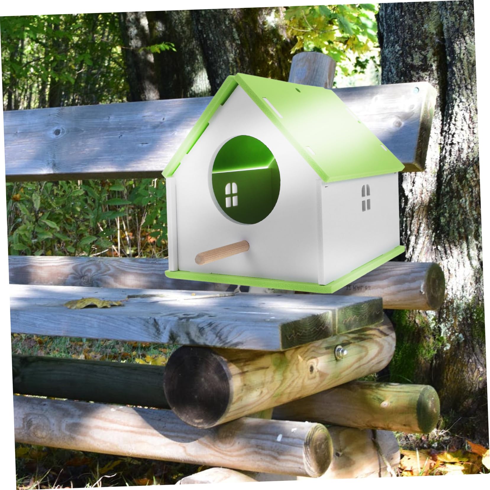 Nido per Uccelli da Giardino Medio Verde Mangiatoia e Rifugio Robusto per Pappagalli Casetta Esterna in Materiale Durevole con Ampio Spazio e Comoda Pulizia per Gabbie e Ambienti e